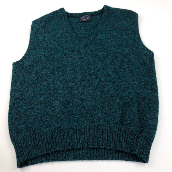 Jantzen VTG XL USA V-Neck Mens Sleeveless Sweater Vest Green MINT - Picture 1 of 6
